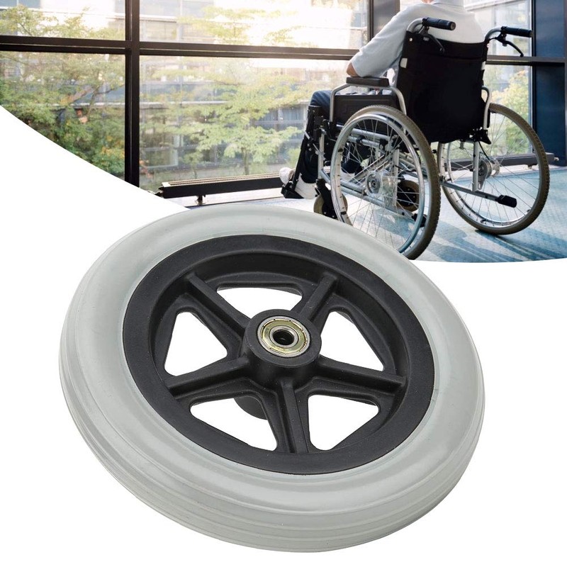Wheelchair Front Wheels, 7 Inch Front Caster Disabled Anti-Slip Rubber