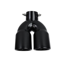 Modengzhe 1 PCS Car Dual Exhaust Tips,Universal Car Exhaust Pipe Modification Tail Throat TailPipe Muffler Tip(Curved,Black)