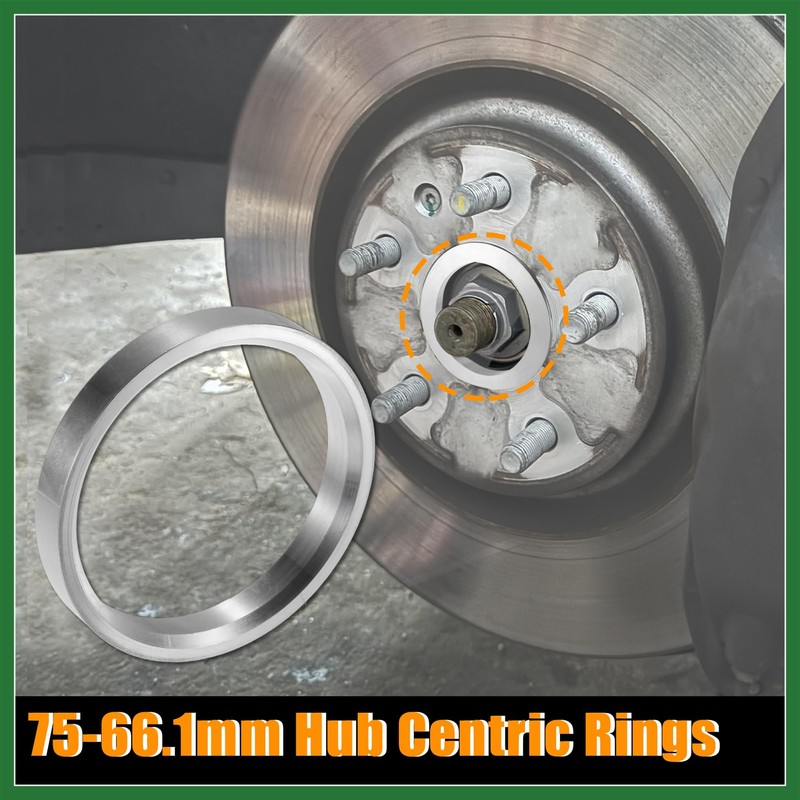 Motoforti 4pcs OD 75mm to ID 66.1mm Aluminum Alloy Car