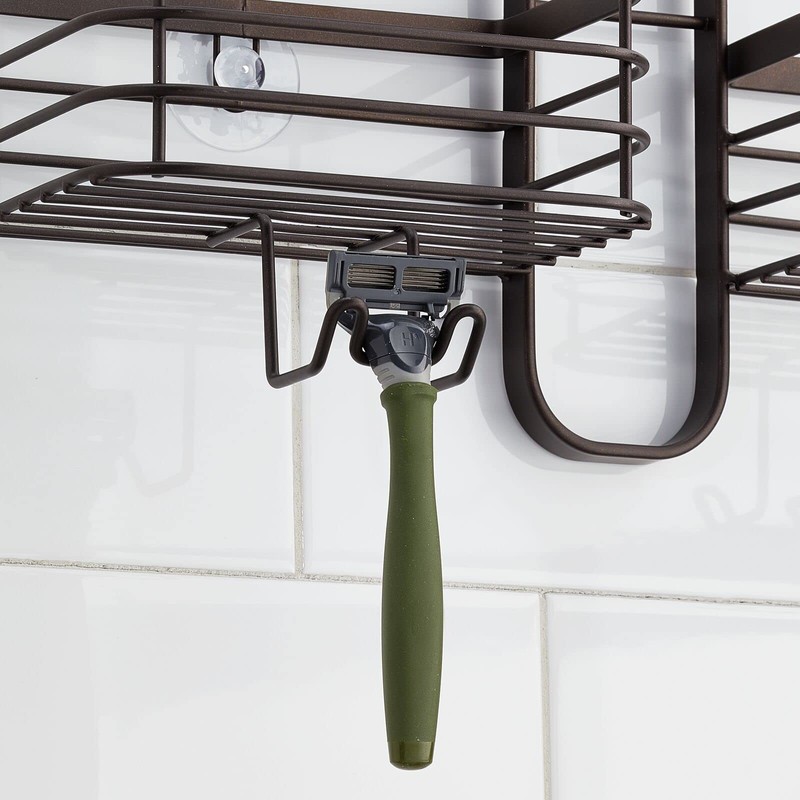mDesign Metal Steel Hanging Shower Caddy, 4 Basket Organizer Rack