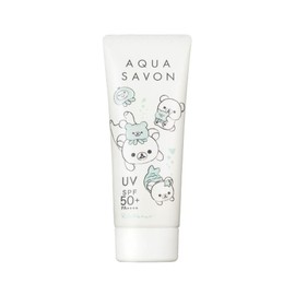 Aqua Savon SPF 50+ PA++++ Barrier UV Gel Sunscreen, For Face & Body Water Shampoo Scent, 7.1 oz (200 g), Rilakkuma (65 g)