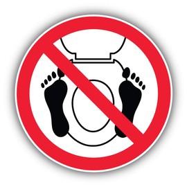 Do Not Step On Toilet Seats Prohibition Vinyl Sticker Decal Car Bumper
