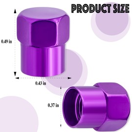 MEAJOO 5PCS Car Tire Valve Stem Caps, Aluminum Alloy Dustproof Wheel Valve Covers Accessories, with Rubber O-Ring, Universal for Cars, SUVs, Bike, Bicycles,Trucks and Motorcycles (Purple)