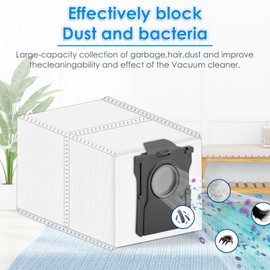 (12 Pack) X40 Ultra Replacement Dust Bags Compatible With Dreame X40/ X40 Pro/ X40 Ultra/ X30 Pro Ultra/ X30 Pro Plus/ L10s Pro Ultra/ L10s Ultra Gen 2 Robot Vacuum, Accessories Vacuum Dust Bags