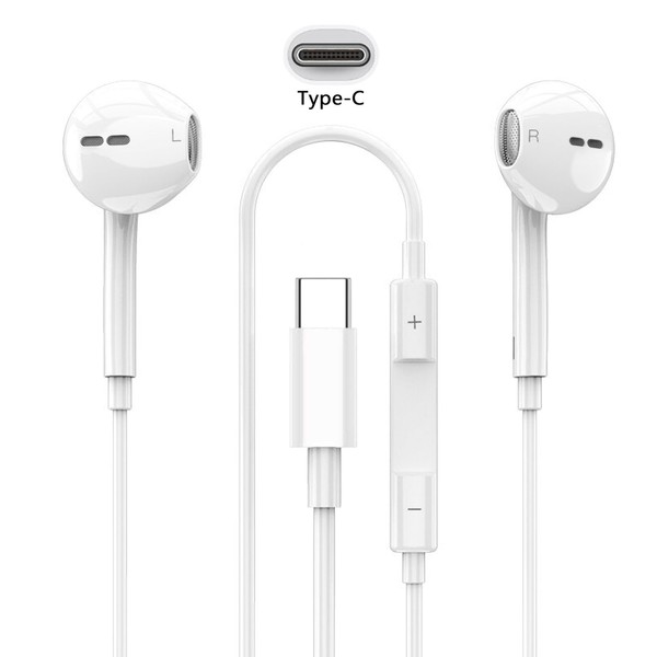 (2024 Improved Model) Type-C Earphones, USB-C Wired Earphones, Type-C Earphones, Includes Microphone, Phone Capable, High Resolution, Clear Calls, Volume Control, Stereo Earphones, Compatible with
