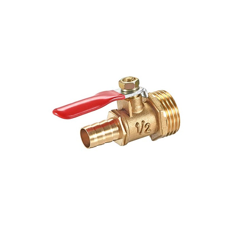 sourcing map Brass Air Ball Valve Shut-Off Switch 1/2 Inch