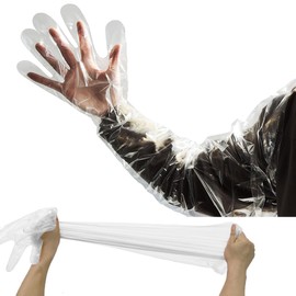 Achicklead 50PCS Disposable Gloves, Long Sleeve Veterinary Insemination Rectal Gloves, Cow Gastrointestinal Examination, Cleaning, Hunting, Field Dressing and Gardening Gloves