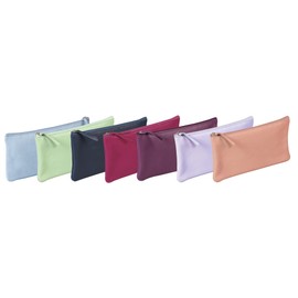 Clairefontaine - Ref 410167C - Coloured Leather Flat Pencil Case - 22 x 11cm, Made From Genuine Lambskin Leather, Metal Zip With Leather Puller - Dark Blue