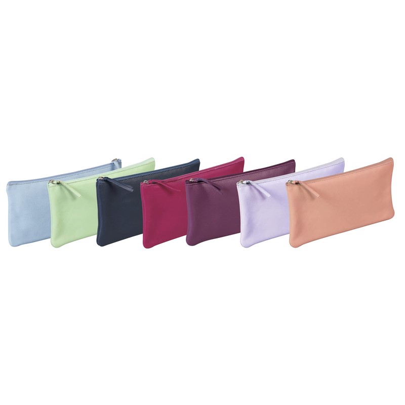 Clairefontaine - Ref 410167C - Coloured Leather Flat Pencil Case