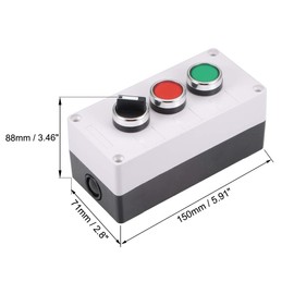 uxcell Push Button Switch Box Momentary Red Green Switches and Latching 2 Positions Rotary Switches