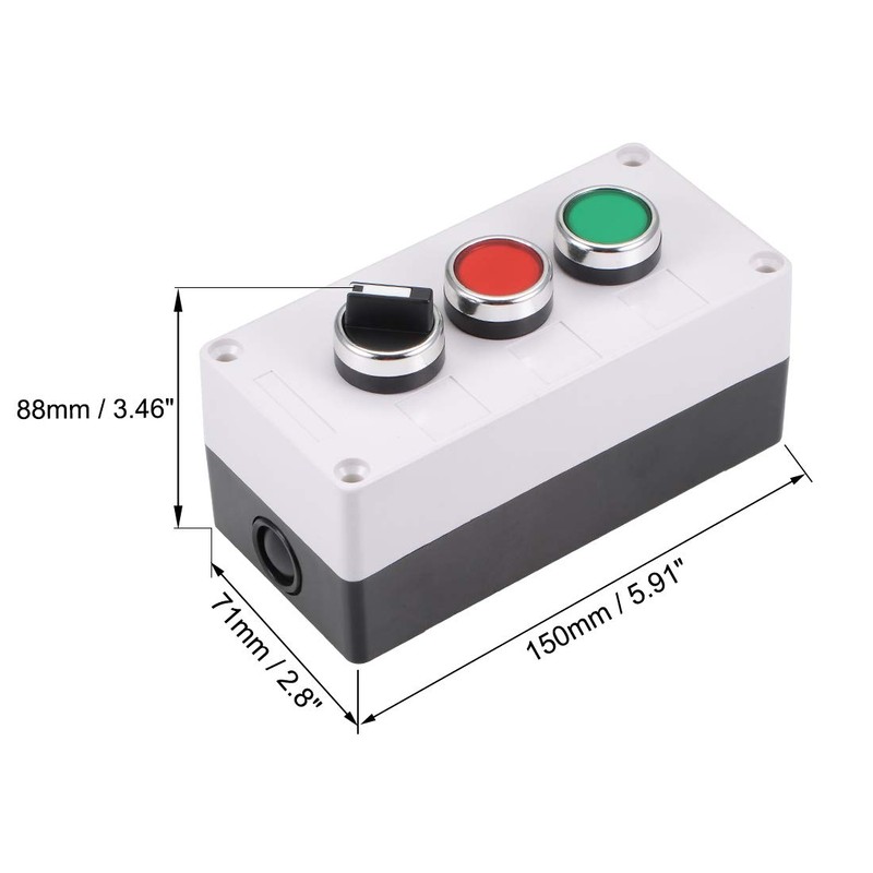 uxcell Push Button Switch Box Momentary Red Green Switches and