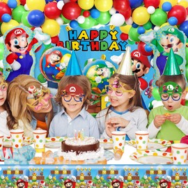 Nyhpar Superhero Paper Party Glasses Birthday Decorations, Game Brothers Party Favors Photo Prop for Boys Girls Birthday Gift (12PCS)