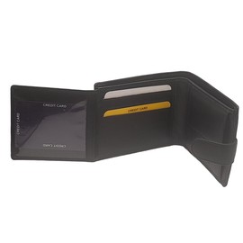 AKSHIDE® Mens RFID Blocking Genuine Leather Notecase Wallet with Credit Card Slots AKSHIDE-1017 (Black-LE-9101)