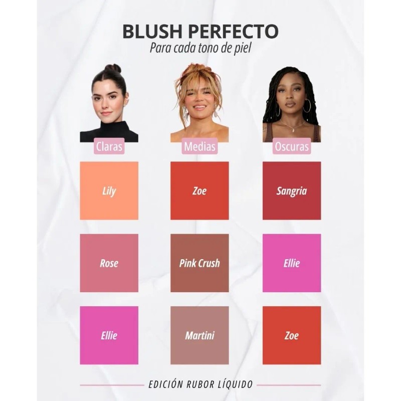 Blush Líquido Bonita Ani-k Maquillaje Rubor Rostro Labios