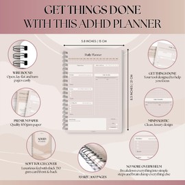ADHD Daily Planner for Neurodivergent Adults - Productivity Daily Planner & Task Management to Stay Organized and Focused - A5 Lux
