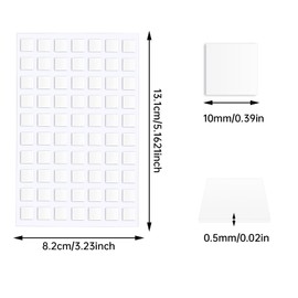 JANYUN 280 Pcs Double Sided Sticky Dots Removable Round Putty Clear Double Sided Tape for Crafts No Trace Sticky Tack Adhesive Tape (Square 10 mm)