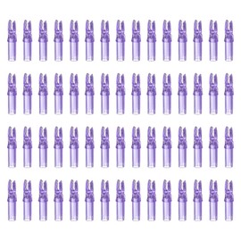 sourcing map Archery Arrow Nocks Plastic Carbon Arrow Inserts .244"/6.2mm for DIY Hunting Shooting Compound Recurve Bow(Transparent Purple, Pack of 60)