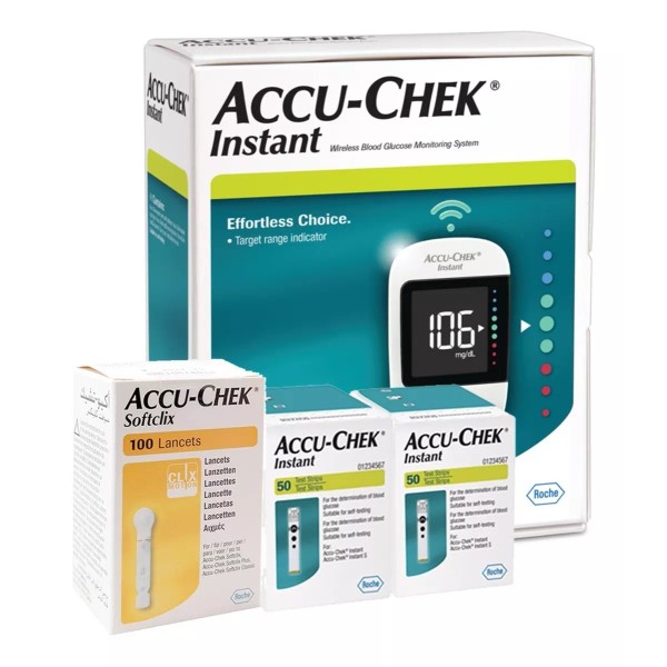 Accu-Chek Glucómetro Accu-chek Instant Con 110 Tiras Y 110 Lancetas