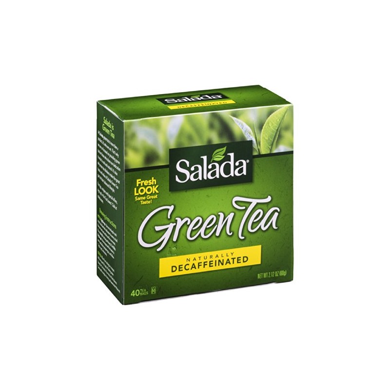 Salada Decaffeinated Green Tea, 40-Count Boxes (Pack of 6)