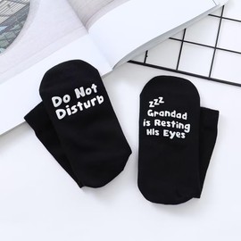 Poshzone Grandpa Gifts Do Not Disturb Grandpa Is Resting His Eyes Papa Socks NON SLIP Father's Day Birthday Dad Funny Gift Birthday Gift Mens Grandad Socks