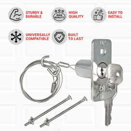 Universal Garage Door Emergency Release Lock Cable, Garage Door Opener Quick Release Lock Disconnect Key Lock