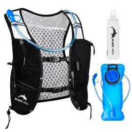 BLACK ORCA Running Vest for Women Men Hydration Vest with 2L Water Bladder Lightweight Reflective Runners Vest for Hiking, Cycling, Trail, Running, Marathons (Small)