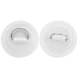 Pack of 2 Marine Fixed Buckle Paddle Board D-Ring Kayak D-Ring Pad Inflatable Boat D-Ring Patch with Bungee Cord for Marine Kayak (White)