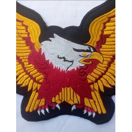 Big Golden Wings Eagle Embroidered Iron On Jacket Back Patch,11.2'' x 12.5'', Unisex for All Group Age