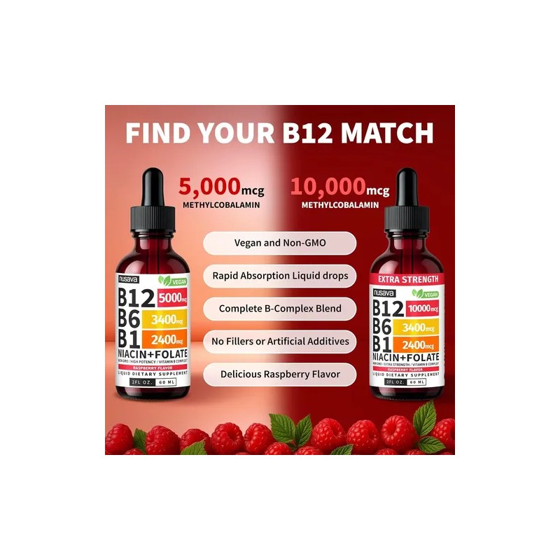 Nusava Complejo De Vitamina B12 Liquido Hecho En Usa