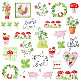 20 Napkins Symbols of Happiness, Table Decoration, Decoupage, Decoupage, 33 x 33 cm