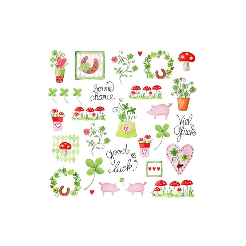 20 Napkins Symbols of Happiness, Table Decoration, Decoupage, Decoupage, 33