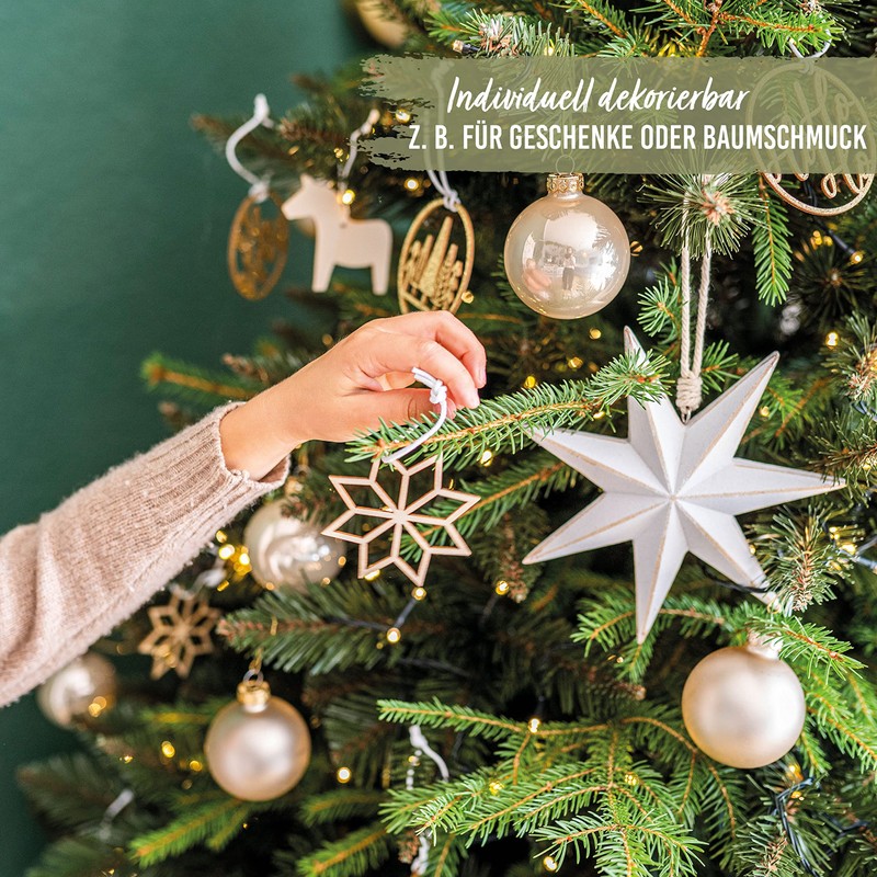 Papierdrachen 12 Wooden Pendants for the Christmas Tree - Tree