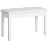 HOMCOM Leather Padded Piano Bench w/ Storage Double Duet Seating