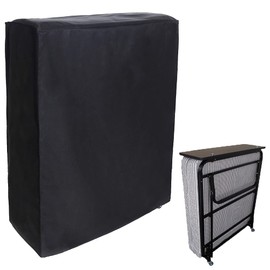 COOSOO Folding Bed Cover for Twin Waterproof Breathable Rollaway Bed Storage Bag Dust-Proof Guest Bed Protector with Zipper for Home Office Easy On and Off Black
