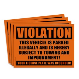 100 Orange Violation - NO Parking - Towing Sticker - No Parking Stickers