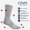 Chaps Men's Athletic Cushioned Performance Crew Socks-6 Pairs-Breathable Mesh, White