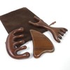 Wood gua sha massage 3-piece set, perfect for a gift, includes a pouch Gua Sha Massage