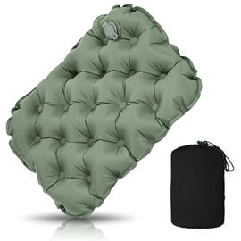 Aufblasbares Camping Sitzkissen,Wasserdicht Luftkissen, Ultraleicht Outdoor Sitzmatte Tragbares Reisekissen, Faltbar Reise Sitzkissen für Strand, Wandern, Angeln, Bootfahren, Hause und Büro (Grün)