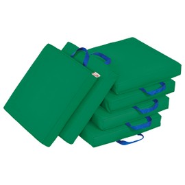 ECR4Kids SoftZone Floor Cushions, Square, Flexible Seating, Green, 6-Piece