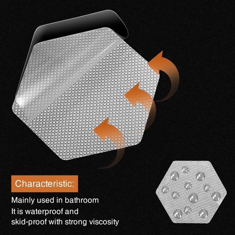 Bathtub Stickers Non-Slip, 36 PCS Hexagon Safety Shower Treads Adhesive