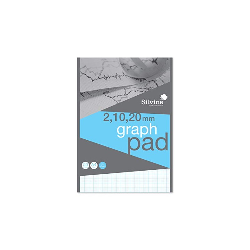 Silvine A4 Professional Graph Pad. 50 Sheets of Quality 90gsm