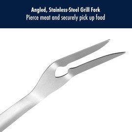 HENCKELS BBQ Grill Fork, Heavy Duty Stainless Steel Meat Fork for Grilling, Roasting & Carving, Long Handle Barbecue Tool for Outdoor Cooking, Smoker, Camping & Gifts