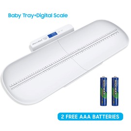 MomMed Pet Scale, Multi-Function Toddler Scale, Digital Pet Scale, Small Animals Scale with Hold Function, Blue Backlight, Weight and Height Track (29 inch)