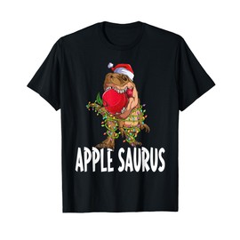 Apple Saurus Family Christmas Xmas Light Rex Pajama Pj T-Shirt