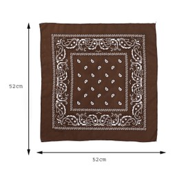Brown Paisley Bandana Head Scarf Headbands Handkerchief Cowboy Cotton Bib Party Face Covering Headwear For Motorcycling Mens Womens Unisex