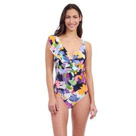 Profile by Gottex Women's Standard Holi Surplice One Piece Bathing Suit, Multicolor