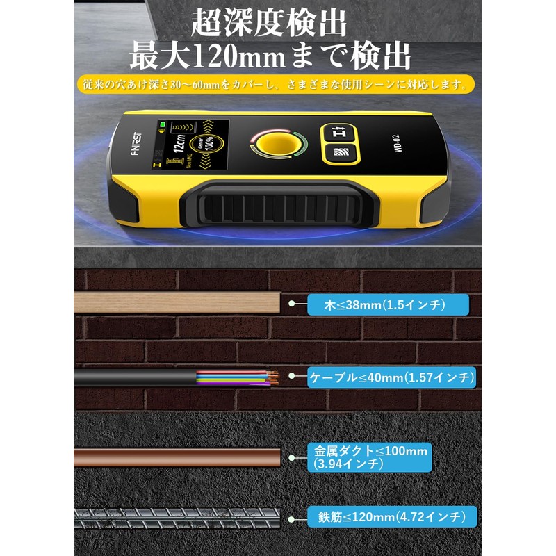 KKYOYRE Wall Detector, Back-wall Detector, Underlayment Sensor, Ground Checker, Bidirectional
