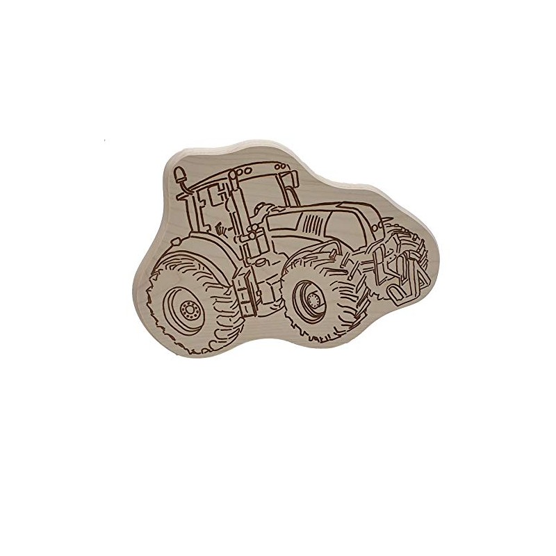 DEKOFANT Children's Wooden Breakfast Board Tractor Bulldog Design Approx. 30