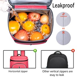 FORICH Soft Cooler Backpack Insulated Waterproof Cooler Bag Leak Proof Portable Backpacks to Work Lunch Travel Beach Camping Hiking Picnic Fishing Beer for Men Women (Watermelon Red)