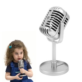 Highly Simulated Prop Microphone for Filming Dance Shows, Lightweight and Portable, Made of Robust Plastic, (Silver)